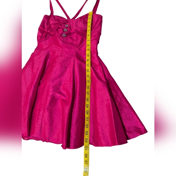 Flirtations by Alfred Anglelo Vintage Hot Pink Mini Dress Small Retro Prom - Picture 10 of 10